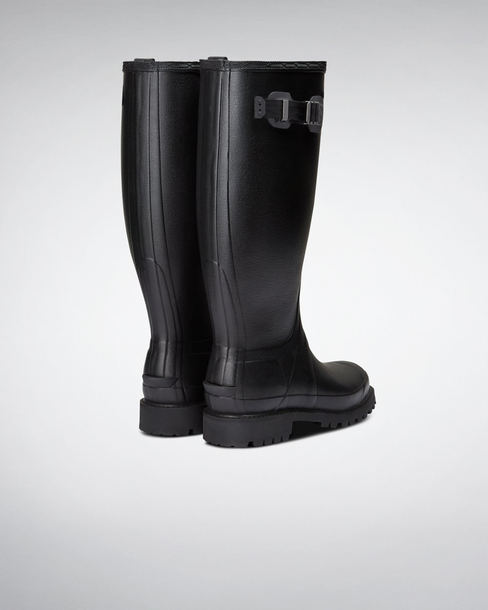 Mens Wide Fit Rain Boots - Hunter Balmoral (34NOTBWXP) - Black